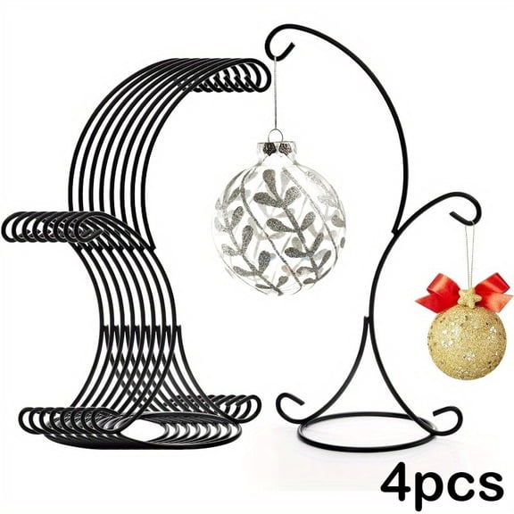 4Pcs Vintage Iron Hanging Plant Stands with Hooks, 14" Decorative Display Racks for Succulents, Air Plants, Glass Domes, Wedding & Holiday Decor, Perfect Gift for Plant Lovers, Home, Office