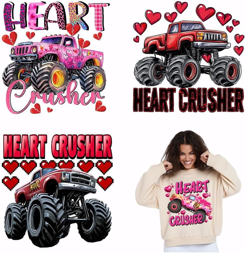 Totelux Car Iron-On Transfer Decals – 3 Sheets, Vehicle Designs For T-Shirts, Bags, Jeans, DIY Craft Decoration