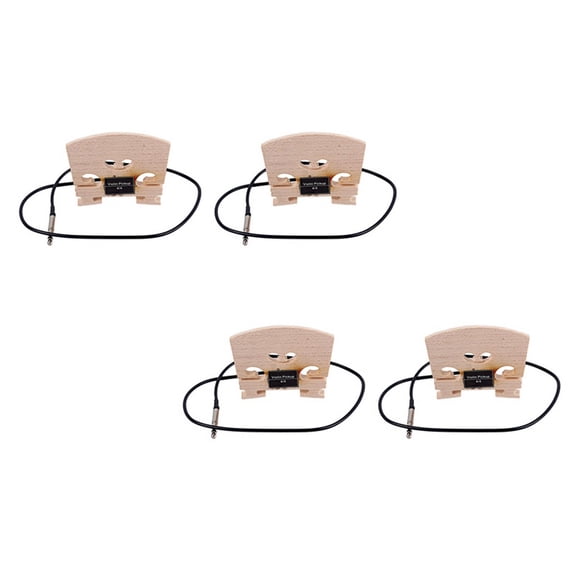 4Pcs Violin Bridge with Internally Mounted Piezo Pickup for 4/4 Full Size Electric Violin Parts Replacement