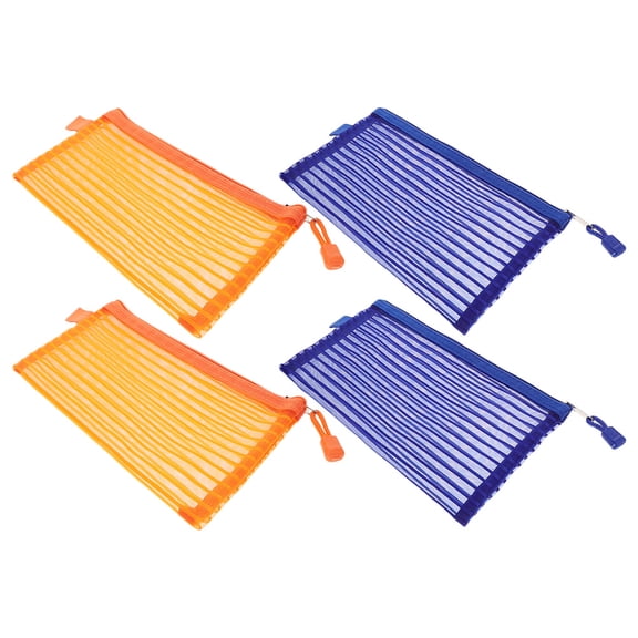 4Pcs  Visible Zipper Pouch File Zipper Pouch Zipper Papers Bag Document Organizer Pouch