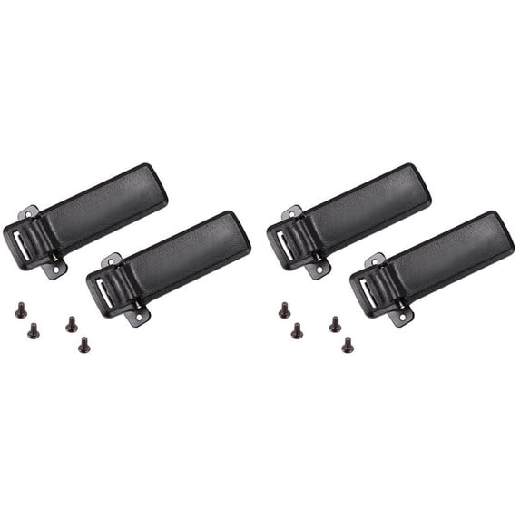 4Pcs Walkie Talkie Spare Part Back Belt Clip 2-Way Radio UV5R for Intercom UV5R / 5RA / 5R + / 5RB / 5RC,4 x Belt Clips 8 x Screws,Black