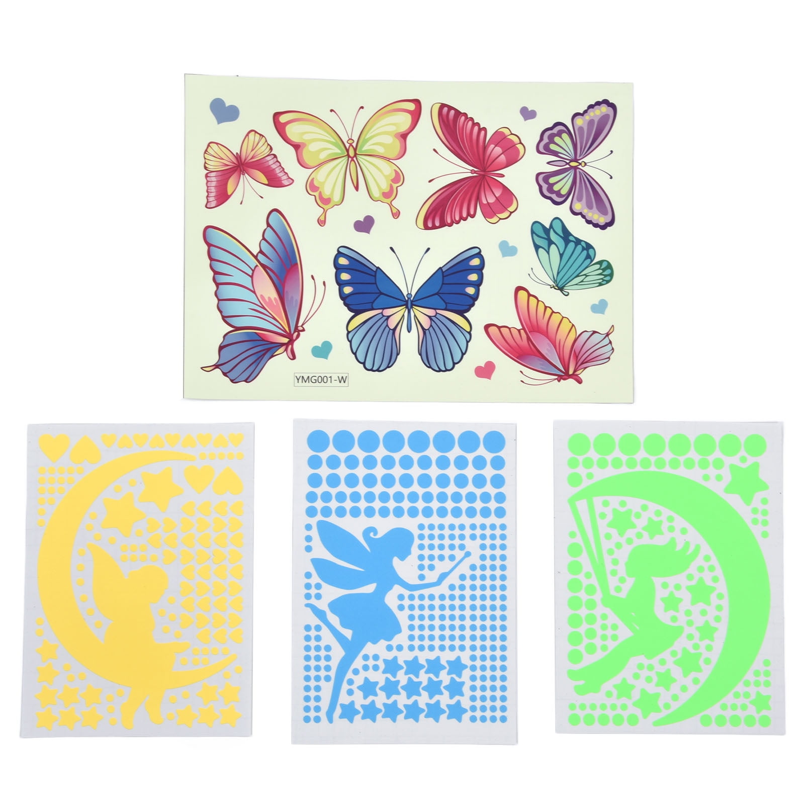 4Pcs Wall Stickers PVC Material Self Adhesive Luminous Design Cute