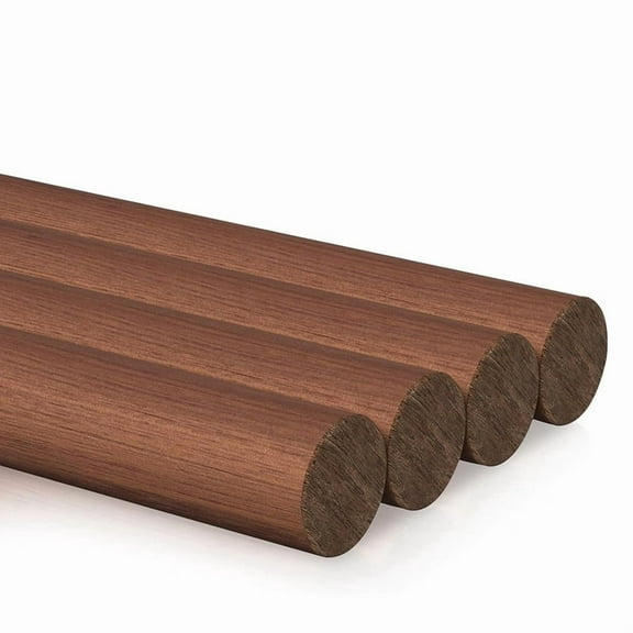 4Pcs Walnut Wooden Dowel Rods 3/4 X 12 Inch Wooden Dowel Rods Unfinished Round Sticks Wood Sticks for Crafts