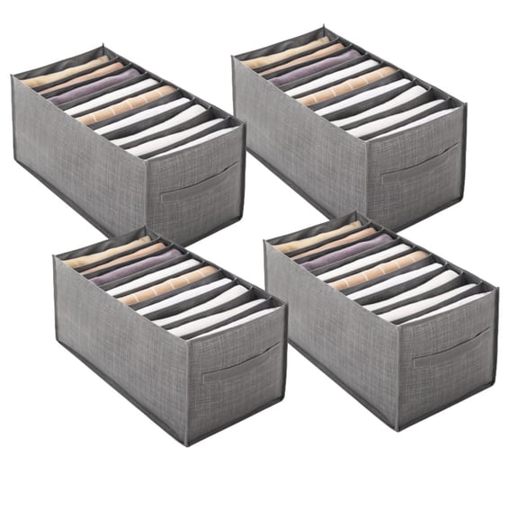 4Pcs Clothes Organizers and Storage Boxes 9 Grid Wardrobe Clothes Organizer Closet Divider Drawer Organizer Jeans Pant Orangizers for T-shirt Pants Jeans Legging