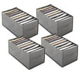 thumbnail image 1 of 4Pcs Wardrobe Clothes Organizer, Clothes Organizers and Storage, Closet Divider Drawer Organizer, Jeans Pant Orangizers, 9 Grid Storage Bins for T-shirt Pants Jeans Legging, 1 of 7
