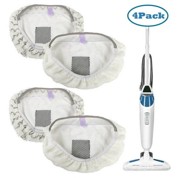 4Pcs Washable Replacement Pad, Microfiber Mop Pad Fit for Bissell Powerfresh 1440 1544 1806 1940 2075 Series Steam Mop, White