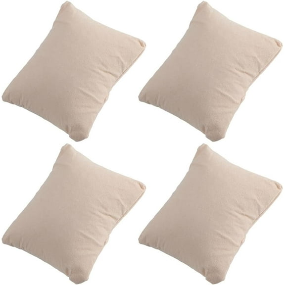 4Pcs Watch Pillow Cushions Bracelet Pillows Lint Cloth Jewelry Display Stand Set Blanched Almond Small Soft Cushion Holders for Bangles Cuff Anklets Bracelets Arrangements 7x8.3x3.6cm