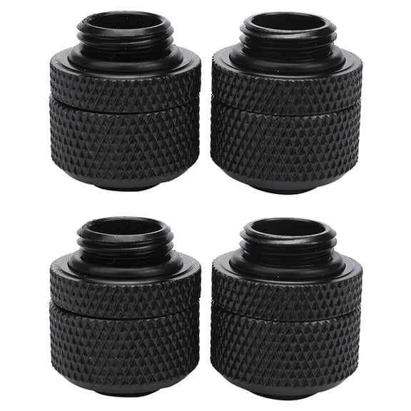 4Pcs Water Cooling Fittings G1/4 External Thread Pagoda for 9.5X12.7mm Soft Tube Computer Cooling System Connector Black,4* Water Cooling Connector Adapter,Black