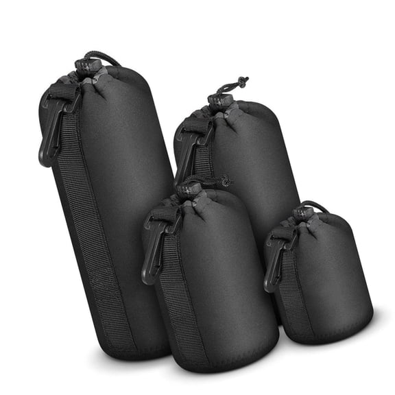 4Pcs Waterproof Camera Bag with Drawstring Camera Storage Bag Lens Case Portable Shoulder Bag for Photographers