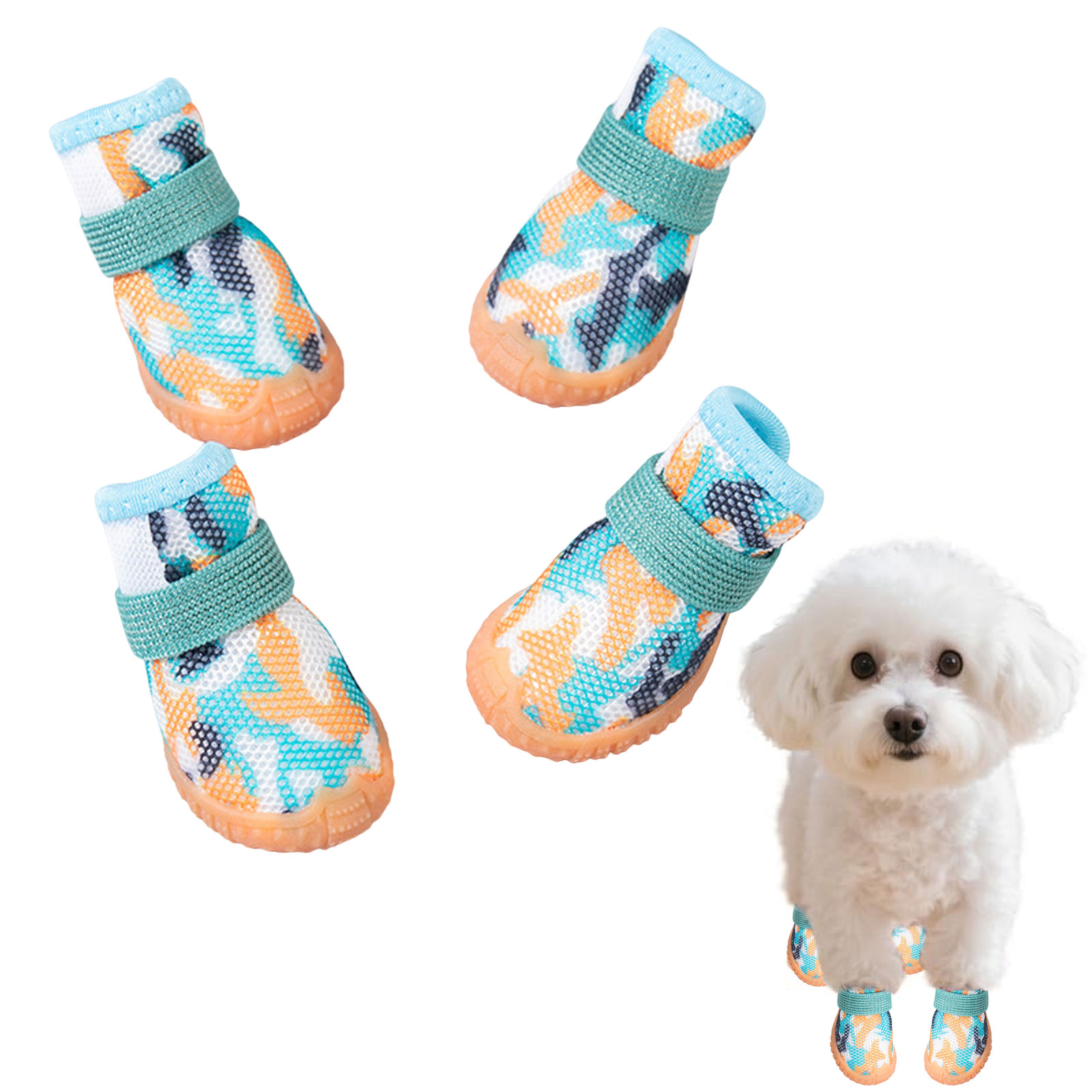 4Pcs Waterproof Dog Boots Dog Shoes for Rain Middle and Small Dogs ...