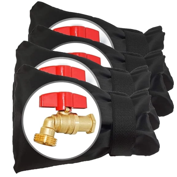 4Pcs Waterproof Spigot Cover,Faucet Covers for Winter,Black Anti-Freeze Water Faucet Cover,Thickened Insulated Socks,Reusable Hose Bib Cover,Spigot Cover for Outdoor Garden 6.2 x 7.8