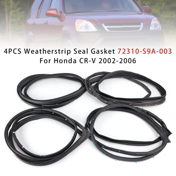 4Pcs Weatherstrip Seal Gasket 72310-S9A-003 for Honda CR-V 2002-2006