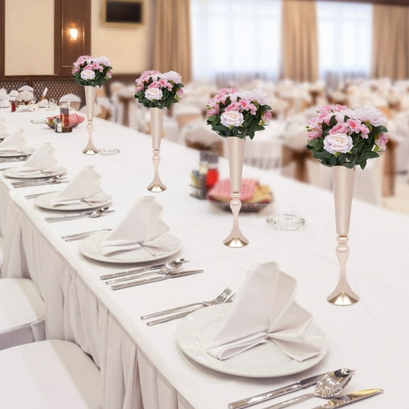 4Pcs Wedding Centerpieces Props Flower Vases Table Event Party Stage Tall Vase Trumpet Flower Display Stand