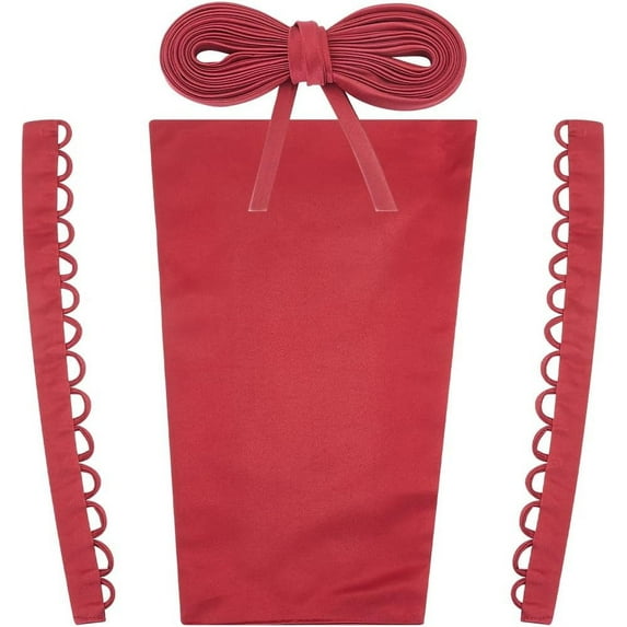4Pcs Wedding Dress Corset Kit Large Cloth Satin Lace Up Panel Extender Zipper Replacement Adjustable Ribbon Ties Back Corsets for Prom Formal Dress DIY Crafts Accessories FireBrick Red