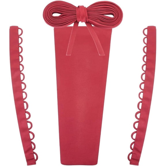 4Pcs Wedding Dress Corset Kit Red Cloth Satin Lace Up Panel Extenders Zipper Replacements Adjustable Ribbons Ties Back Corsets for Prom Formal Dresses DIY Crafts Accessories Mixed Color 1set