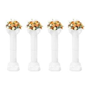 4Pcs Wedding Roman Column Pillars, 34.65 H Inch Artistic Column Greek Pillars Plastic Flower Pots Holder for Indoor Outdoor Wedding Birthday Party Decor