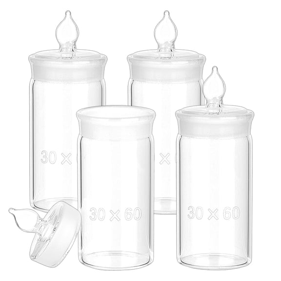 4Pcs Weighing Bottle Glass Pycnometer Bottle Glass Beaker Pycnometer Flask Measuring Stopper Lab Bottles Chemistry Specific Gravity Scientific Bottles