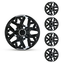 4Pcs Wheel Rims Cover,15 inch Universal Hubcap for Steel Wheel Rims Cover,Snap on Installation with Retention Rings,Black Lacquer