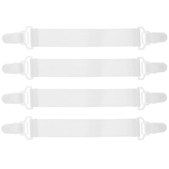 Topbathy Bed Sheet Strap Tightener with White Elastic Bands and Plastic Clips for Smooth Wrinkle Free Bedding