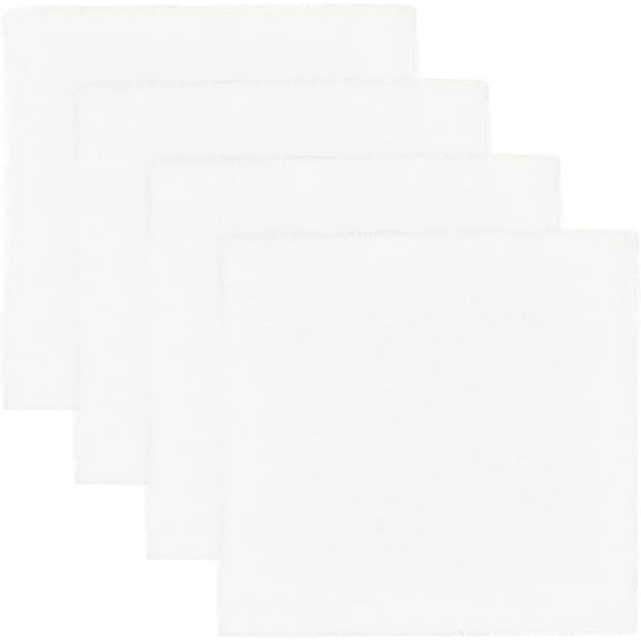 4Pcs White Cotton Napkins Fringe Napkin Bulk 16.54" x 16.54" Boho Washable Spring Table Handmade Decorative Linen Dinner Rustic Cloth Napkins for Easter Wedding Thanksgiving Party Christmas White