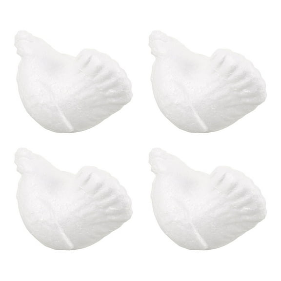 4Pcs Foam Hen Shapes Mould 14cm White Chicken Diy Craft Polystyrene Animal Polystyrene White Modelling Sculptures For Wedding Party Decoration
