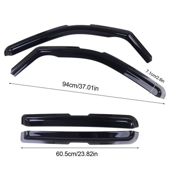 4Pcs Wind Deflectors Compatible for Nissan Frontier 2022-2025 Crew Cab Tape-on Rain Guards for Wind Rain Sun Protection