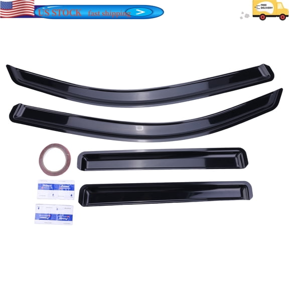 4Pcs Wind Deflectors Compatible for Toyota Tacoma 2024-2025 In-Channel Rain Guards for Wind Rain Sun Protection