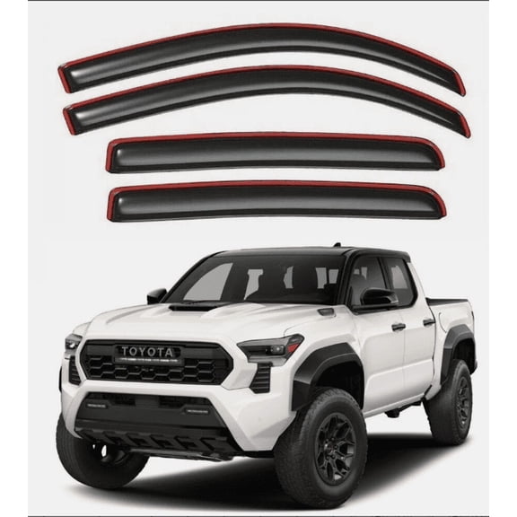4Pcs Wind Deflectors Compatible for Toyota Tacoma 2024-2025 In-Channel Rain Guards for Wind Rain Sun Protection