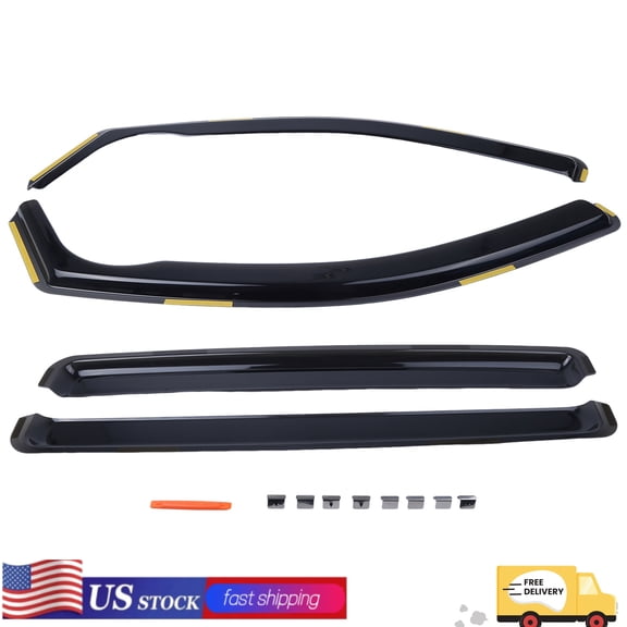 4Pcs Wind Deflectors Front Rear Window Vent Visors Rain Guard for Ford Ranger SuperCrew 2024-2025 Rain Shield Shade Sun Protection