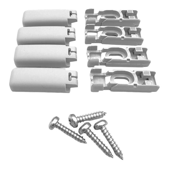 4Pcs Window Blind Base Clamping Brackets Set with Mounting Screws for Secure Shade Installation