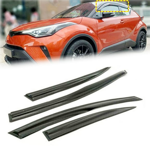4Pcs Window Visor Rain Deflector Vent Sun Guard Fit for Toyota C-HR 2018-2020