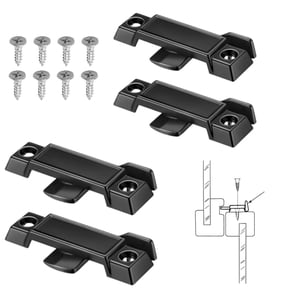 4Pcs Windows Replacement Sash Lock, Mounting Hole Centers Sash Lock with Screws-Black Sash Lock for Vertical Sliding Windows Double Hung Windows
