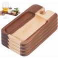 thumbnail image 1 of 4Pcs Wine Appetizer Plates Wood Cocktail Plate with Glass Holder Camel Cheese Board with Wine Holder for Family Gatherings Picnic Parties 8.26"x4.72"x0.59" Camel, 1 of 5