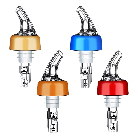 4Pcs Wine and Cocktails Dispenser Automatic Measured Bottle Pourer Quick Shot Spirits Measure Pourer Home Kitchen Tool