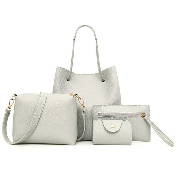 4Pcs Women Bags Set Purse Shoulder Handbag Tote Messenger Satchel Bag Crossbody Card Case Holder Wallet