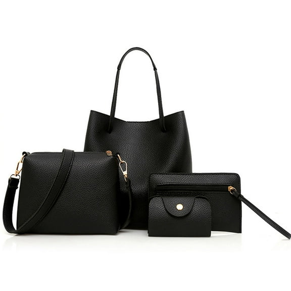 4Pcs Women Bags Set Purse Shoulder Handbag Tote Messenger Satchel Bag Crossbody Card Case Holder Wallet