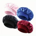 thumbnail image 1 of 4Pcs Women Satin Solid Sleeping Hat Night Sleep Cap Hair Care Bonnet Nightcap For Women Men Unisex Cap bonnet, 1 of 3