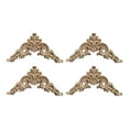 thumbnail image 1 of 4Pcs Wood Carved Appliques Corners Onlays Details Overlay Decoration for Bed 10cmx10cmx0.8cm, 1 of 8