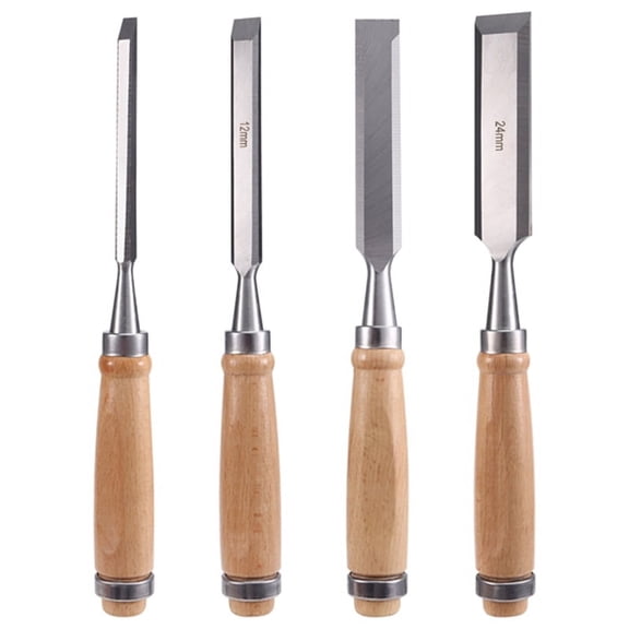 4Pcs Wood Chisels Tool Set Chrome- Steel Wood Carving Chisels Woodworking Tools for Carpenter 6/12/18/24mm