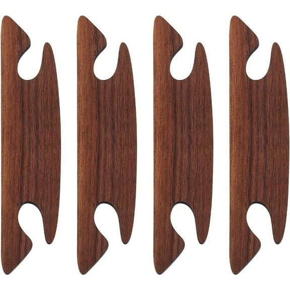 4Pcs Wood Knitting Loom Shuttles Coconut Brown 2.65x11.9x0.3cm