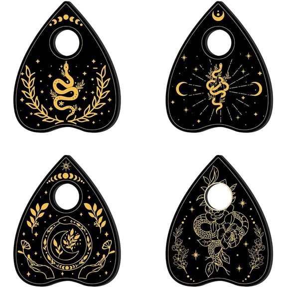 4Pcs Wood Planchette Sphere Stands for Display Moon Snake Holder Stuff Decor Witchy Gift Supplies Black Tray Wiccan Decor Magic for Ball Stone Divination