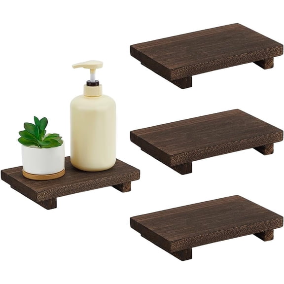 4Pcs Wood Riser Pedestal Stand Stand Soap Tray for Kitchen Sink Counter Sink Farmhouse Decor