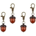 thumbnail image 1 of 4Pcs Wooden Acorn Box Pendants with Zinc Alloy Swivel Lobster Clasps Charm for DIY Keychain Necklace Crafting, 1 of 7