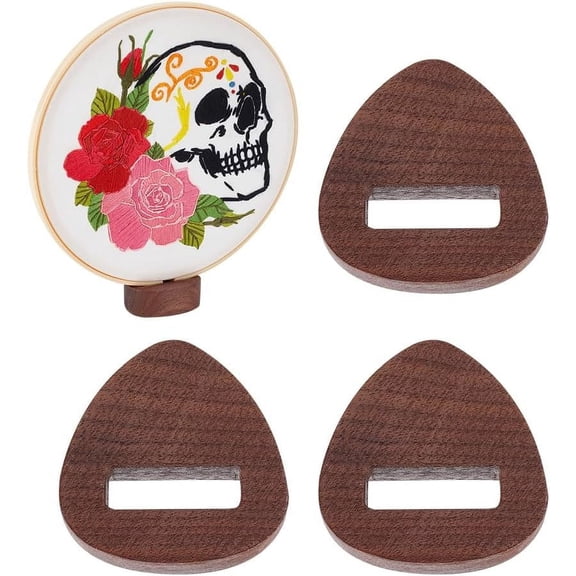 4Pcs Wooden Embroidery Hoop Display Stand 1.9cm Thick Embroidery Hoop Wooden Base Triangle Wood Embroidery Hoop Easels Embroidery Stitch Stand Decor for DIY Craft Projects Display diy