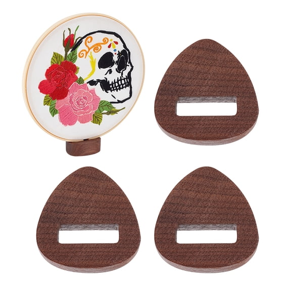 4Pcs Wooden Embroidery Hoop Display Stand 1.9cm Thick Embroidery Hoop Wooden Base Triangle Wood Embroidery Hoop Easels Stitch Stand Decor
