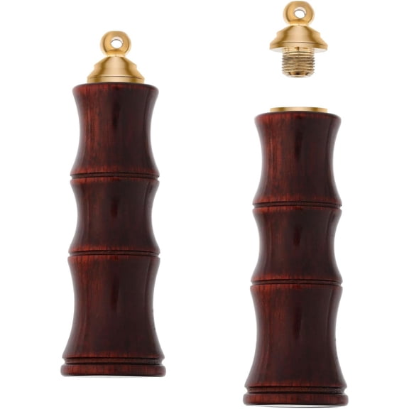 4Pcs Wooden Nut Box Pendants with Screw Cap Secret Canister Openable Charms for DIY Keychain Necklace Crafting Jewelry Making Car Decorations Diffuser Hanging Accessories Wheat Metal Brown