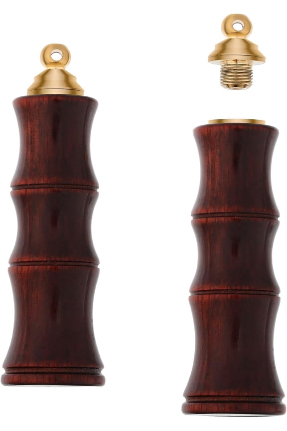 4Pcs Wooden Nut Box Pendants with Screw Cap Secret Canister Openable Charms