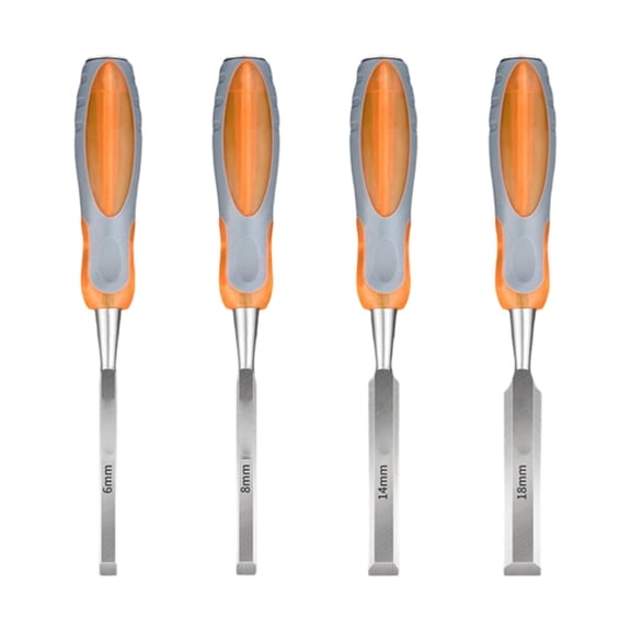 4Pcs Woodworking Carving Gouge Set Multiple Size Multifunctional High Hardness Carving Cutter Flat Gouge Professional