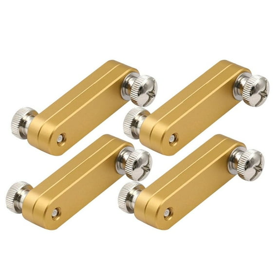 4Pcs Woodworking and Carpentry Tool Set, Steel Ruler Positioning Block Angle Scriber Line Marking Gauge (Gold)