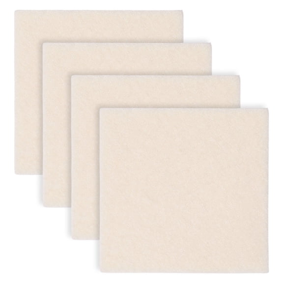 4Pcs Wool Fabric Square Beige 50x51x1.5mm